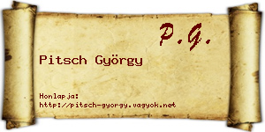 Pitsch György névjegykártya
